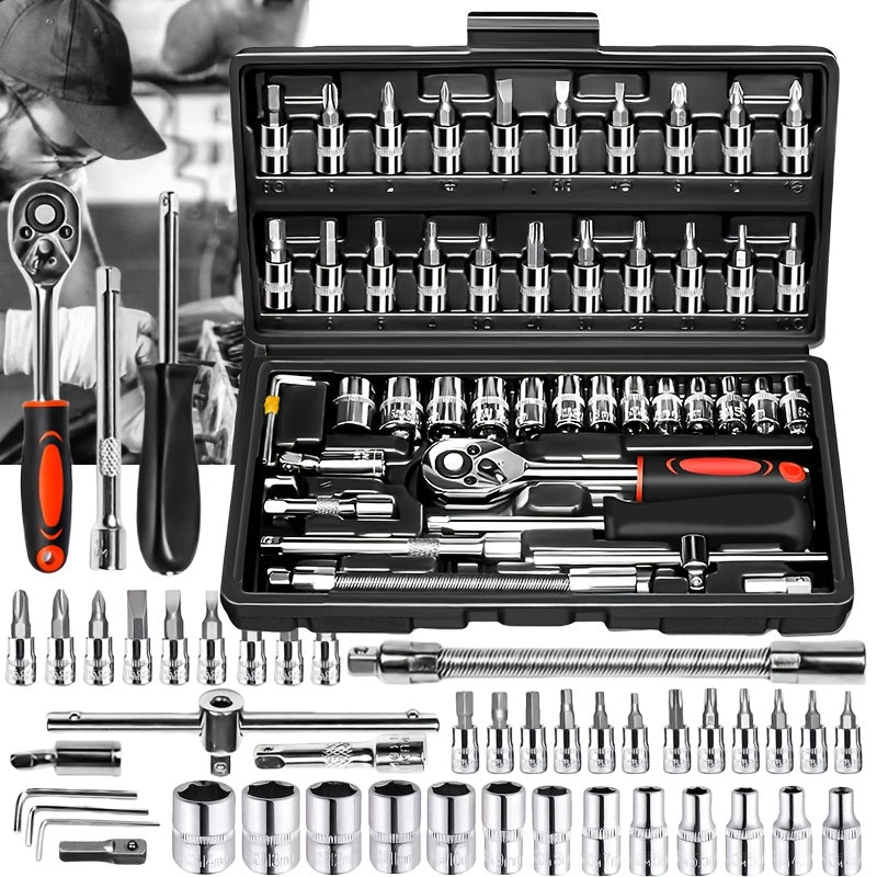 46pc Ratchet & Wrench Tool Set
