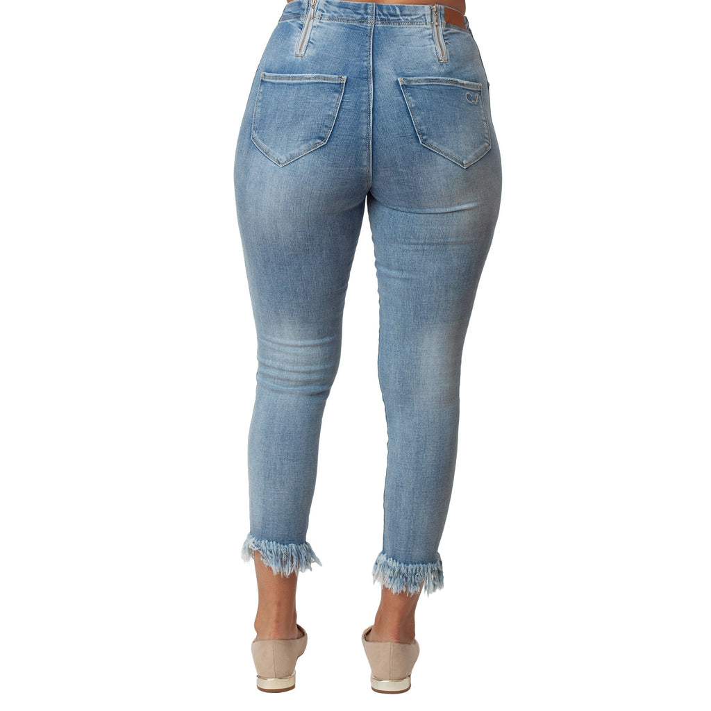 Fashion Style Fringed Leg Jeans