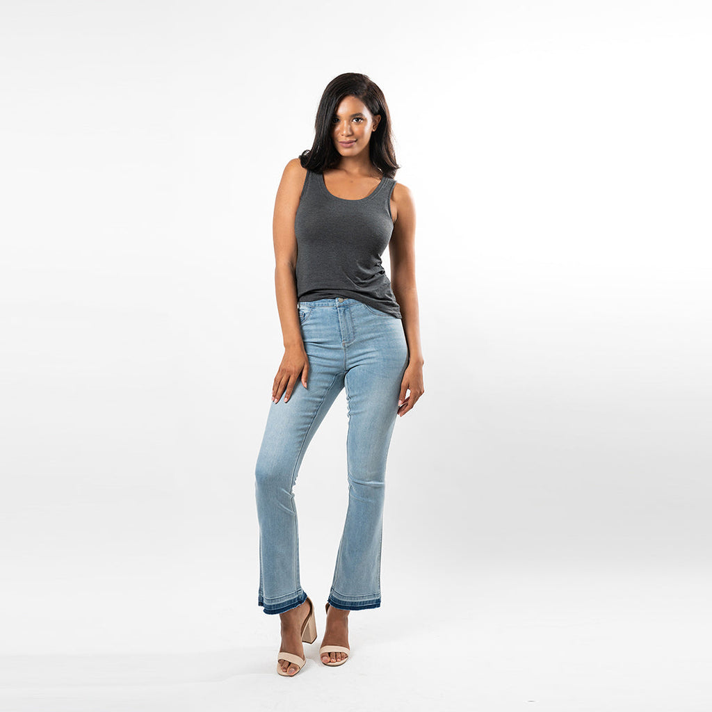 Undone Hem Bootcut Fashion Style