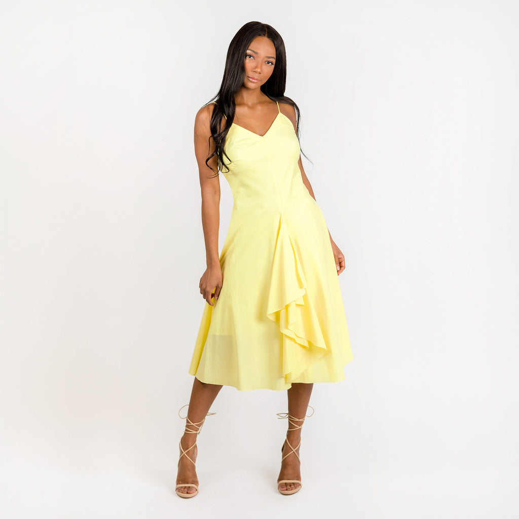 CN7203 Spaguetti Strap Flared Dress