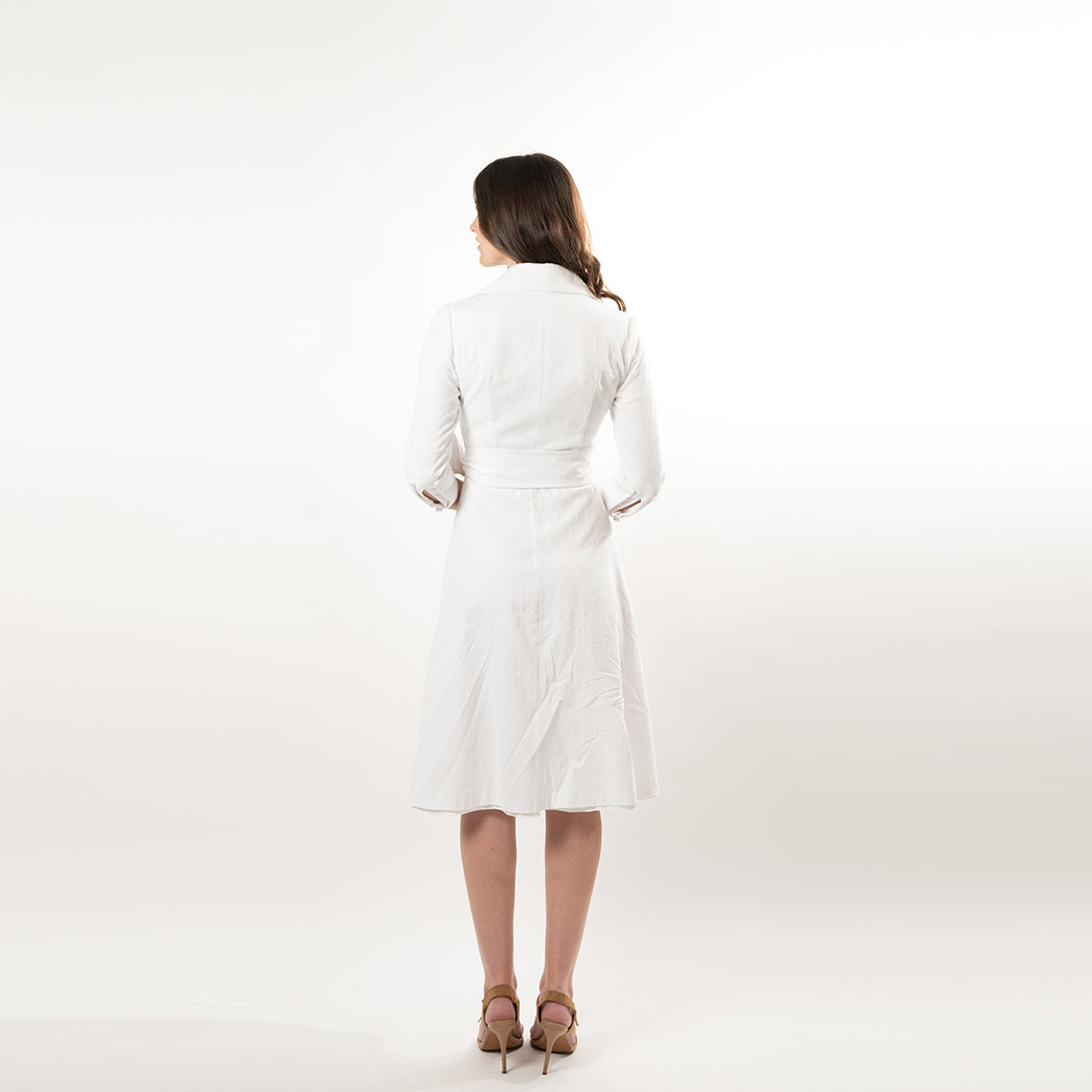 Button Down Fit & Flare Shirt Dress