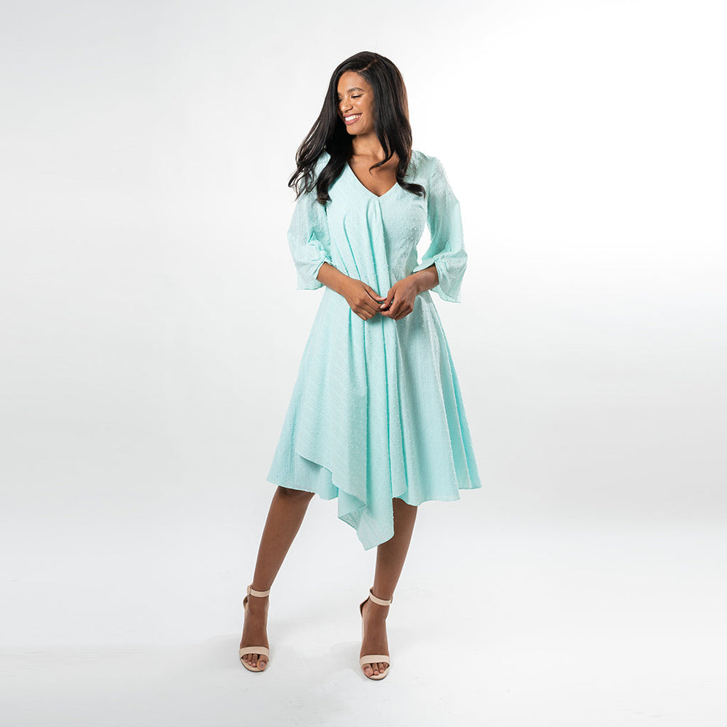 Asymmetric Flared Overlay A-line Dress