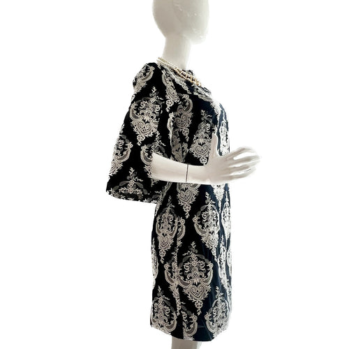 Boat Neck Slashed Sleeve Sheath