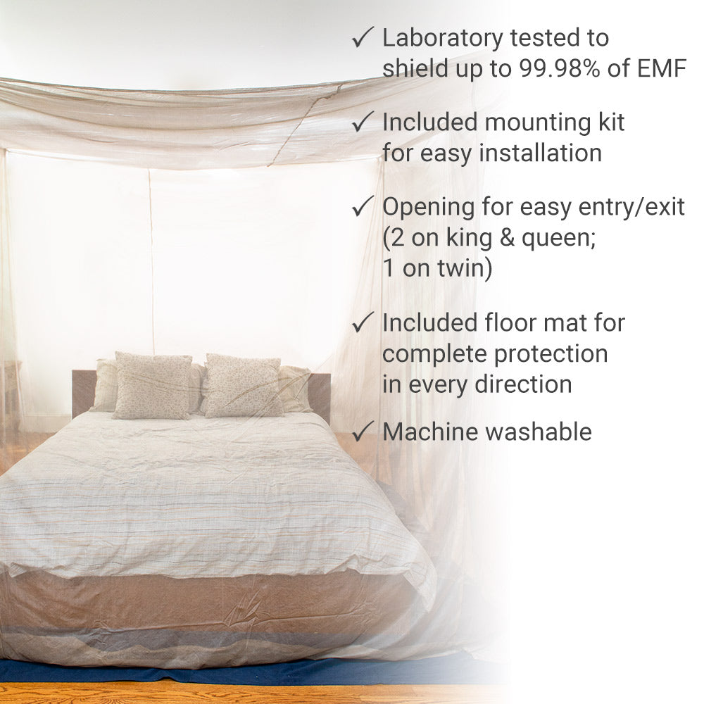 SYB Faraday Bed Canopy – Full-Body EMF & 5G Protection While You Sleep